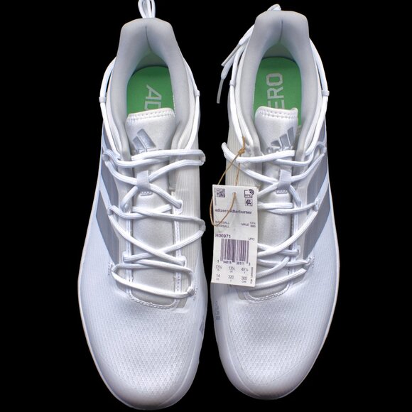 ADIDAS Men's Adizero Afterburner 8 Baseball Cleats White Silver - Picture 2 of 7